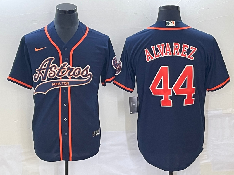 Men's Houston Astros Yordan Alvarez #44 Navy Jersey Joint Edition